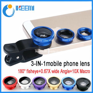 3 in 1 Universal Clip Mobile Phone Lens for Samsung Galaxy iPhone