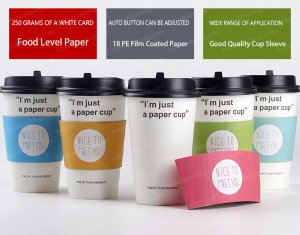 Food Grade Kraft Paper Printing Sleeve Cup with Lid