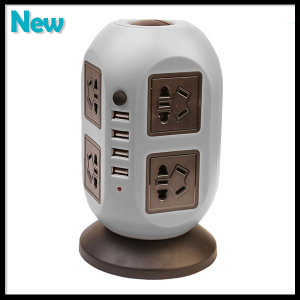 Circuit Breaker 8 Power Socket Electrical Industrial Swith Outlet with 4 USB Plug Socket