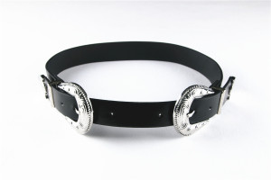 Fashion Women′s PU Belt with Double Buckles